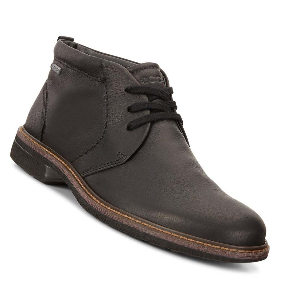 Men's Ecco Turn Gtx Chukka Tie Boots Black | Canada 454QMA